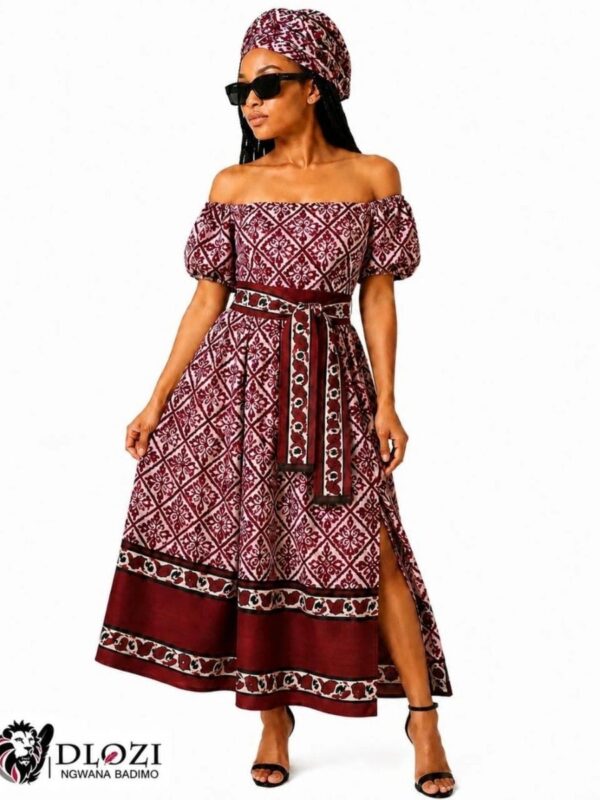 Maroon Njeti Dress styl 1